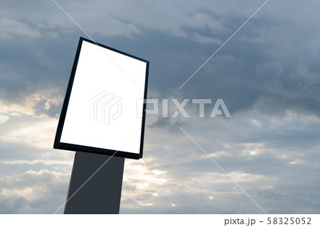 Blank advertising billboard with white in public, Blank advertising billboard with white in public, 58325052