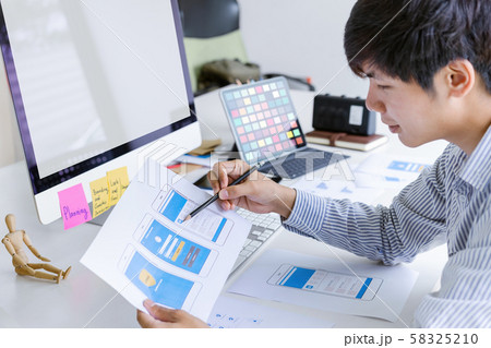 Cropped shot of creative UX UI designer developing Cropped shot of creative UX UI designer developing 58325210
