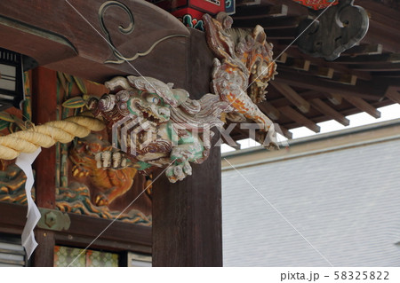 Wood carving of animals detail from the Shinto Shrine at Chichibu Saitama Japan Wood carving of animals detail from the Shinto Shrine at Chichibu Saitama Japan 58325822