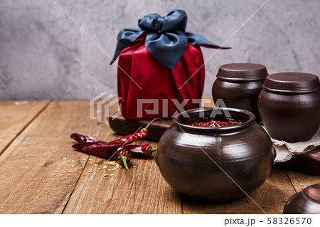 Concept of Korean traditional sauces, soy sauce, soybean paste and red pepper paste 006 Concept of Korean traditional sauces, soy sauce, soybean paste and red pepper paste 006 58326570