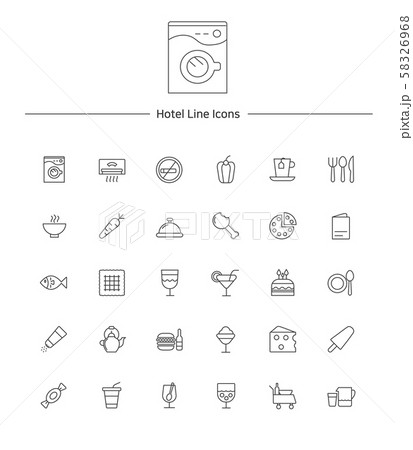 Hotel service line icon sets illustration 004 Hotel service line icon sets illustration 004 58326968
