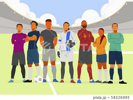 Healthy lifestyle concept, group of sports members illustration 003 58326995