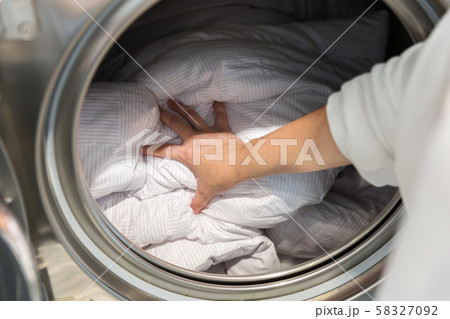 Single life concept, washing machines at laundromat 093 Single life concept, washing machines at laundromat 093 58327092