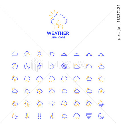 Modern thin line flat design icons set for website and app design 079 58327122