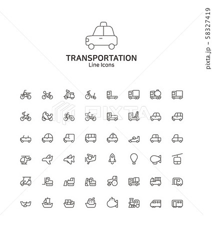 Modern thin line flat design icons set for website and app design 057 58327419