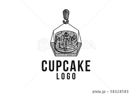 hand drawn melted cupcake, and crane logo Designs 58328583