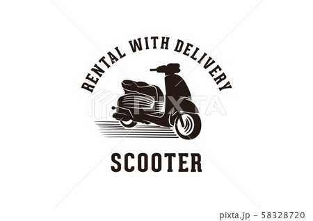 vintage scooter, rental, fast delivery logo 58328720