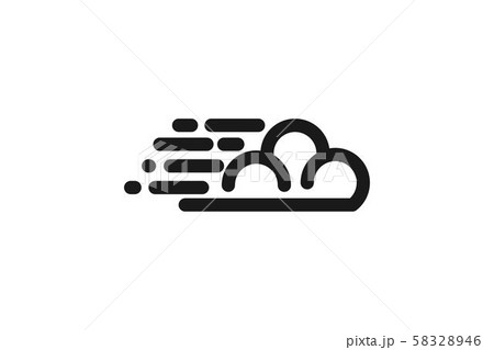 Mono Line Cloud Logoのイラスト素材 5246 Mono Line Cloud Logoのイラスト素材 5246