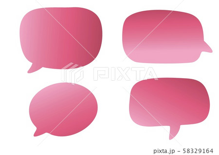 Pink speech bubble icon set on white background Pink speech bubble icon set on white background 58329164