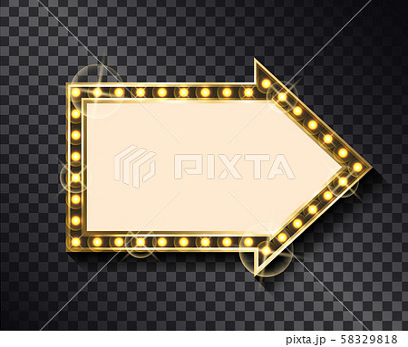 Pointer Billboard with Glittering Neon Light Bulbs 58329818