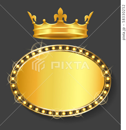 Royal Crown and Golden Frame Empty Banner Vector Royal Crown and Golden Frame Empty Banner Vector 58330252