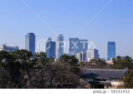 名古屋城西南隅櫓から見た朝の名古屋駅方面 名古屋城西南隅櫓から見た朝の名古屋駅方面 58331432