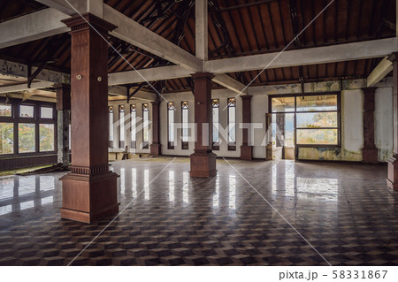 Abandoned and mysterious hotel in Bedugul. Indonesia, Bali Island 58331867