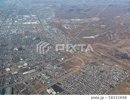 苫小牧市沼ノ端周辺の住宅地の空撮 苫小牧市沼ノ端周辺の住宅地の空撮 58332698