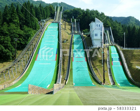 花輪スキー場シャンツェの写真素材