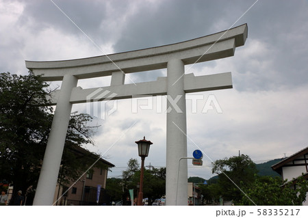 Japanese Arch Mon at Hodosan Jinja Shrine in Chichibu Saitama Japan Japanese Arch Mon at Hodosan Jinja Shrine in Chichibu Saitama Japan 58335217