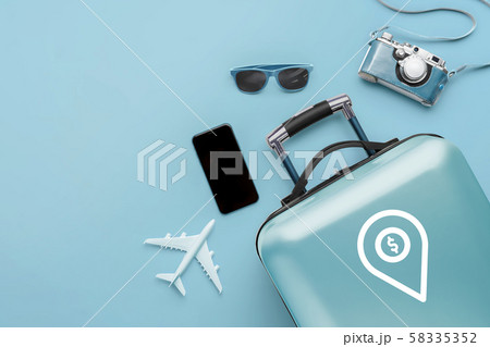 Travel & airplane concept with the luggage 58335352