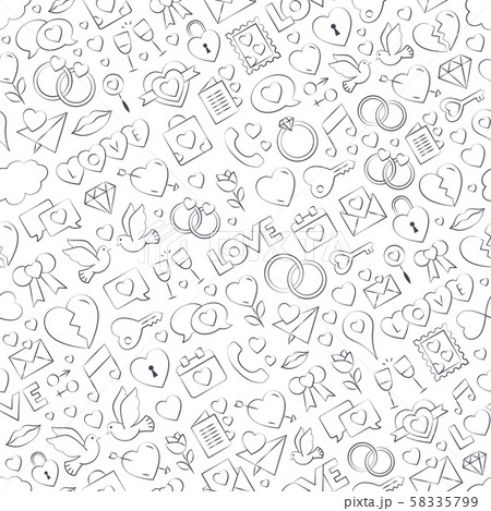 Seamless Love Pattern Vector Illustration のイラスト素材