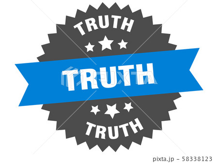 truth sign. truth blue-black circular band label 58338123