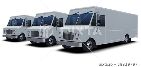delivery step van from front right side isolated 3D Illustration. 58339797