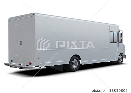 delivery step van from front right side isolated 3D Illustration. 58339805
