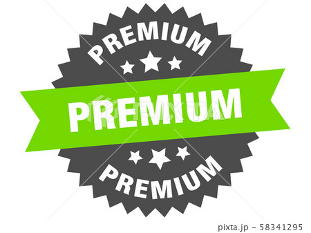 premium sign. premium green-black circular band premium sign. premium green-black circular band 58341295