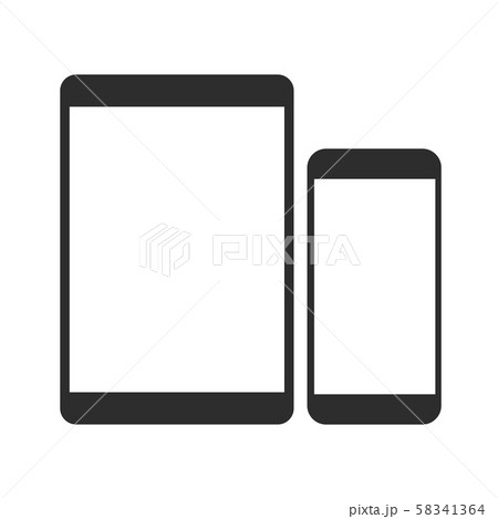 blank screen tablet and phone isolated on white background 58341364