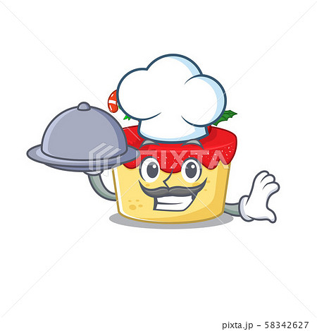 Chef with food christmas cookies in the shape cartoon Chef with food christmas cookies in the shape cartoon 58342627