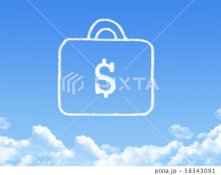 Money bag cloud shape 58343091