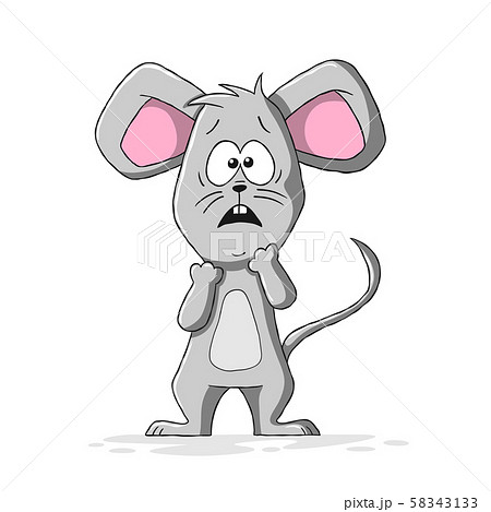 イラスト素材: Scared Cartoon Mouse