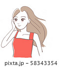 女性　ビューティー　イラスト 58343354