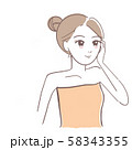 女性　スキンケア　イラスト 58343355