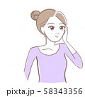 女性　スキンケア　イラスト 58343356