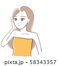 女性　ビューティー　イラスト 58343357