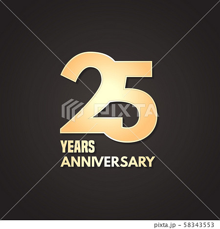 25 years anniversary vector icon, logo. Graphic design element 58343553