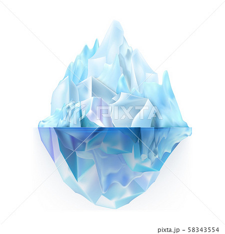 Glacier Icy Rock Floating On Sea Water Vector 58343554