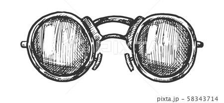 Glasses Round Form Lenses Accessory Ink Vector Glasses Round Form Lenses Accessory Ink Vector 58343714