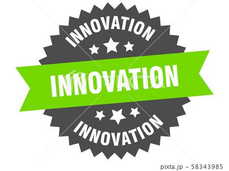 innovation sign. innovation green-black circular innovation sign. innovation green-black circular 58343985