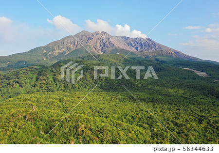 桜島山麓の空撮 58344633