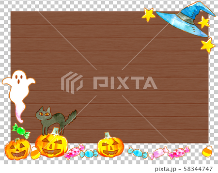 ハロウィンかぼちゃと看板のイラスト素材