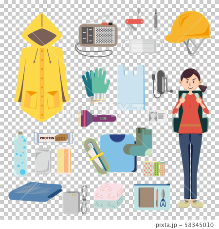 災害&防災避難用品イラスト10 58345010