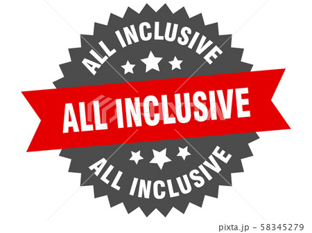 all inclusive sign. all inclusive red-blackのイラスト素材 [58345279] - PIXTA