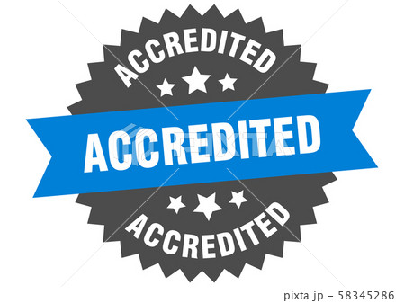 accredited sign. accredited blue-black circular accredited sign. accredited blue-black circular 58345286