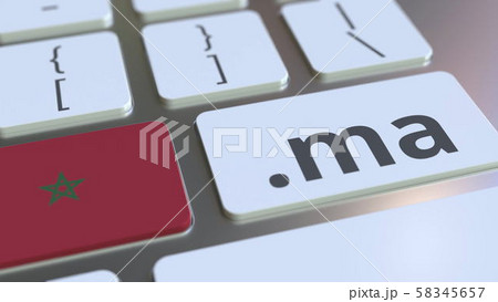 Moroccan domain .ma and flag of Morocco on the buttons on the computer keyboard. National internet Moroccan domain .ma and flag of Morocco on the buttons on the computer keyboard. National internet 58345657