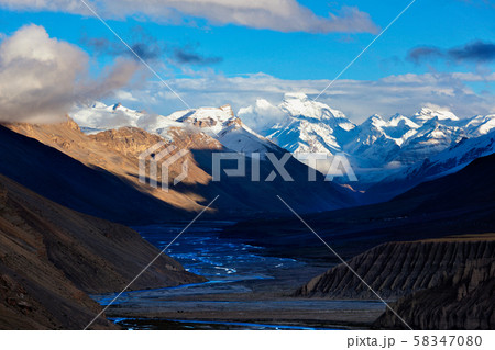 Sunset in Himalayas. Spiti Valley 58347080