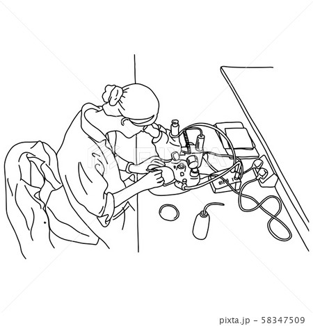 young woman using microscopes in the laboratory young woman using microscopes in the laboratory 58347509