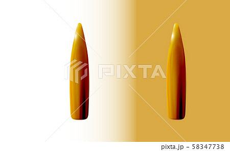 Two isolated gold bullets Kalashnikov or rifle, 3d 58347738