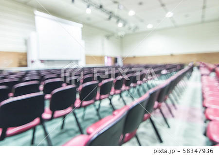 Blur auditorium concert hall or seminar meeting room in educational business event 58347936