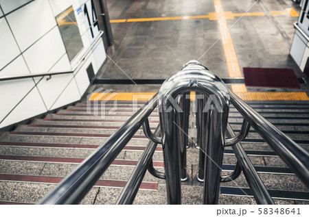 Steel railings in underground crossing 58348641