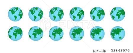 Set of realistic 3D planet maps illustration Set of realistic 3D planet maps illustration 58348976